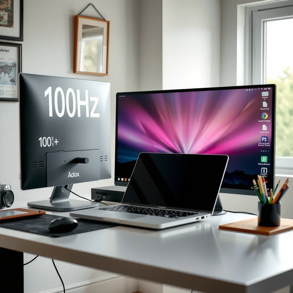 Comparison of 100Hz and 120Hz monitor refresh rates and their impact on performance.