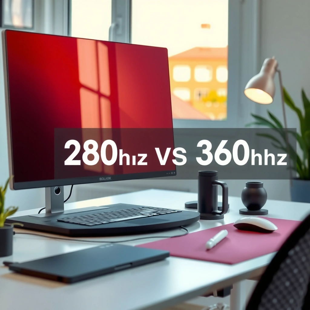 Comparison of 280Hz and 360Hz monitors illustrating their refresh rates and performance differences.