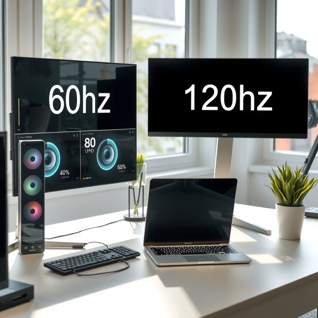 Comparison of 60Hz and 120Hz monitors in a practical setting for better refresh rate understanding