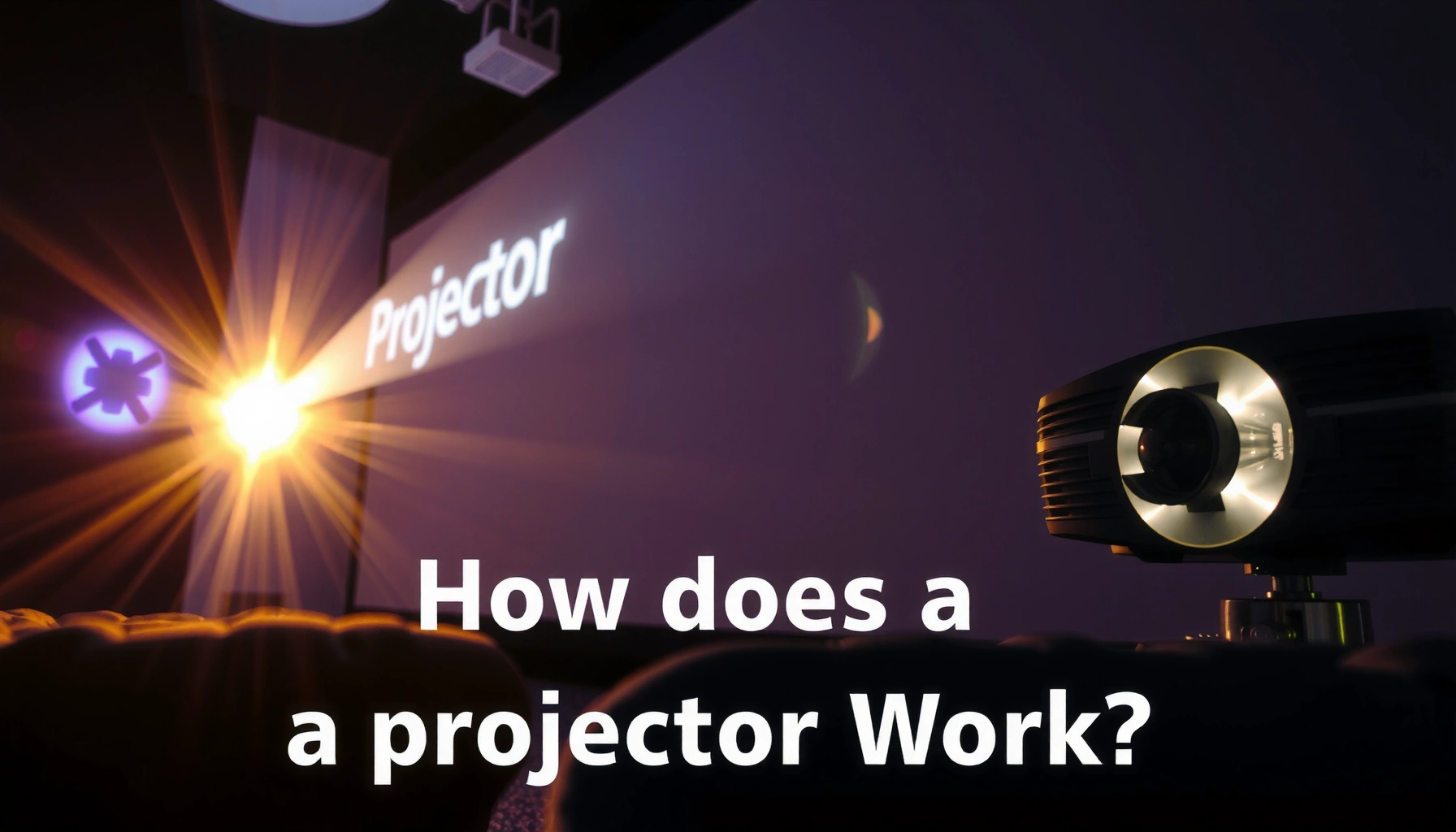Infographic explaining what to look for in how a projector works, highlighting key features and components.