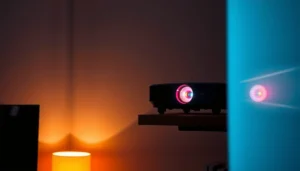 Diagram illustrating how a projector works with key features and buying tips.