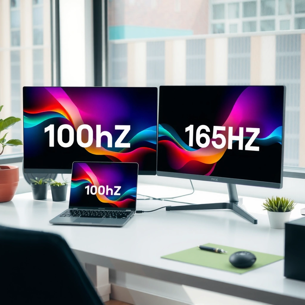 Illustration showing how refresh rate affects visual performance on monitors.
