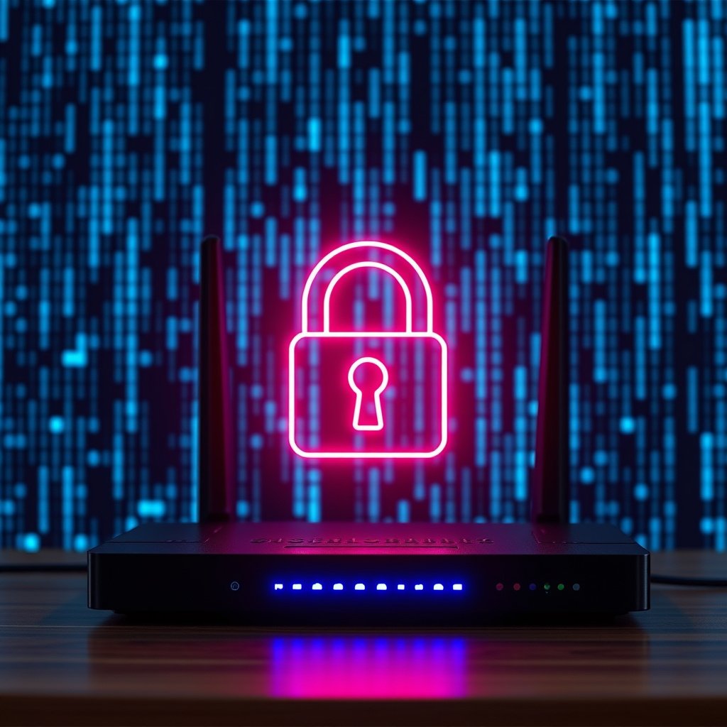 Diagram explaining what a router firewall does and its benefits for network security.