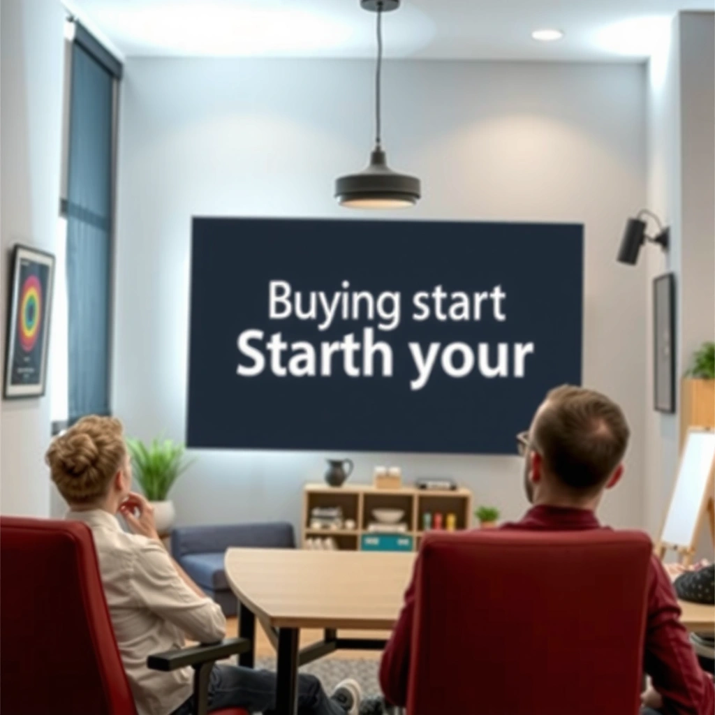 A well-lit room showcasing different projector brightness levels for optimal viewing conditions.