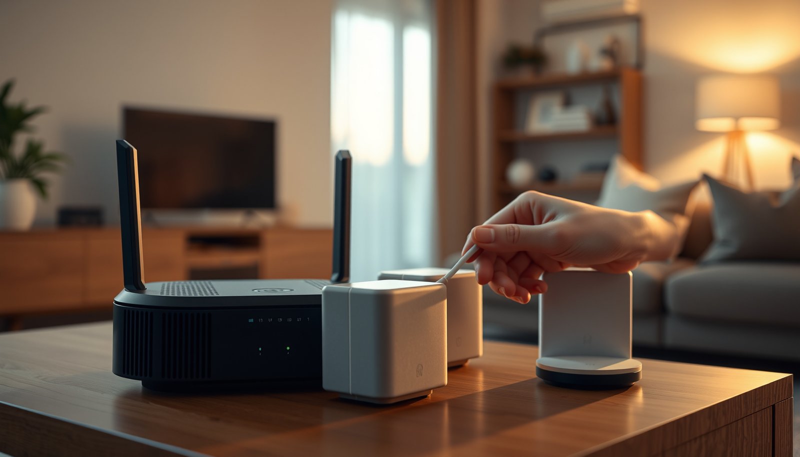 A diagram illustrating how to connect mesh Wi-Fi systems with an ISP router for better home networking.