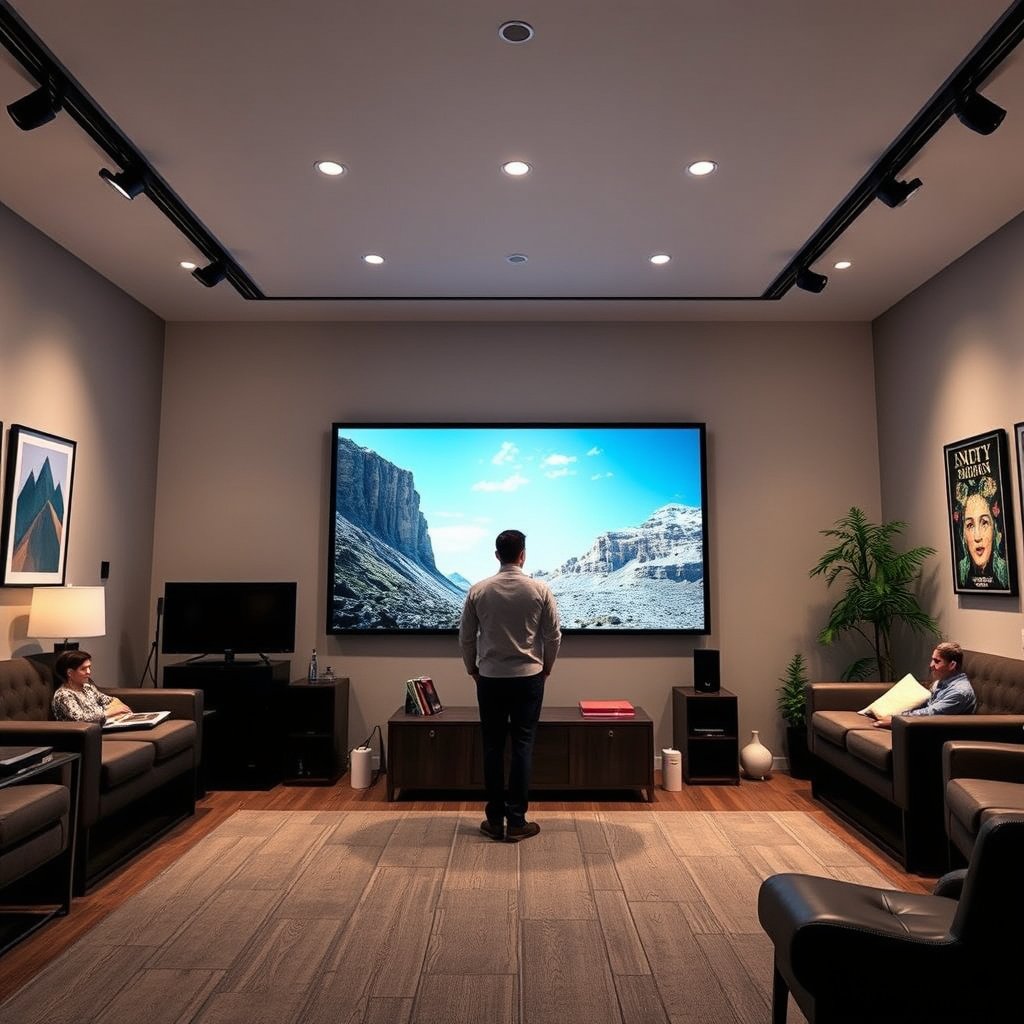 Illustration of viewing distance impacts on movie immersion for 55-inch and 65-inch screens
