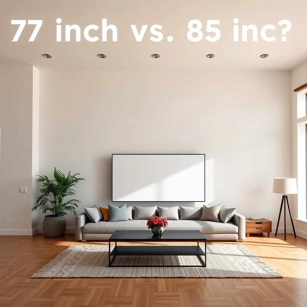 Comparison of viewing distances for 75-inch and 85-inch TVs in large rooms