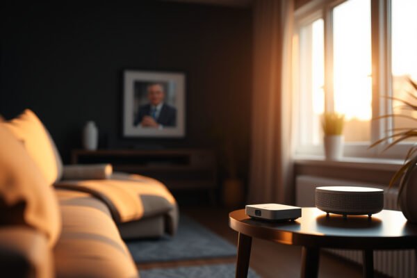 Wi-Fi 7 mesh network system with modern routers showcasing advanced technology and connectivity.