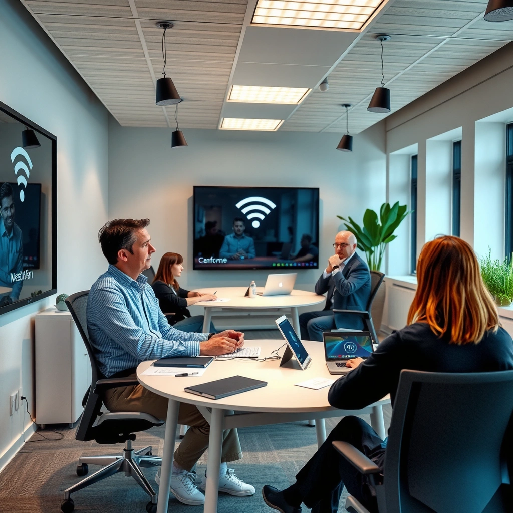 Map showing Wi-Fi coverage areas in an office before making improvements