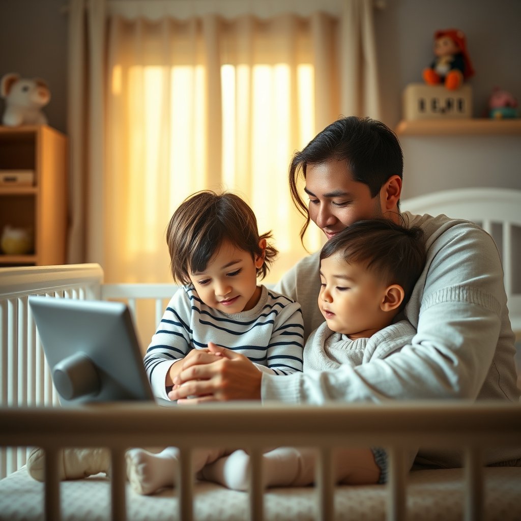 Illustration of Wi-Fi security settings for children, emphasizing baseline security measures.